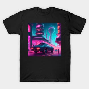 Retro futuristic city aesthetic T-Shirt